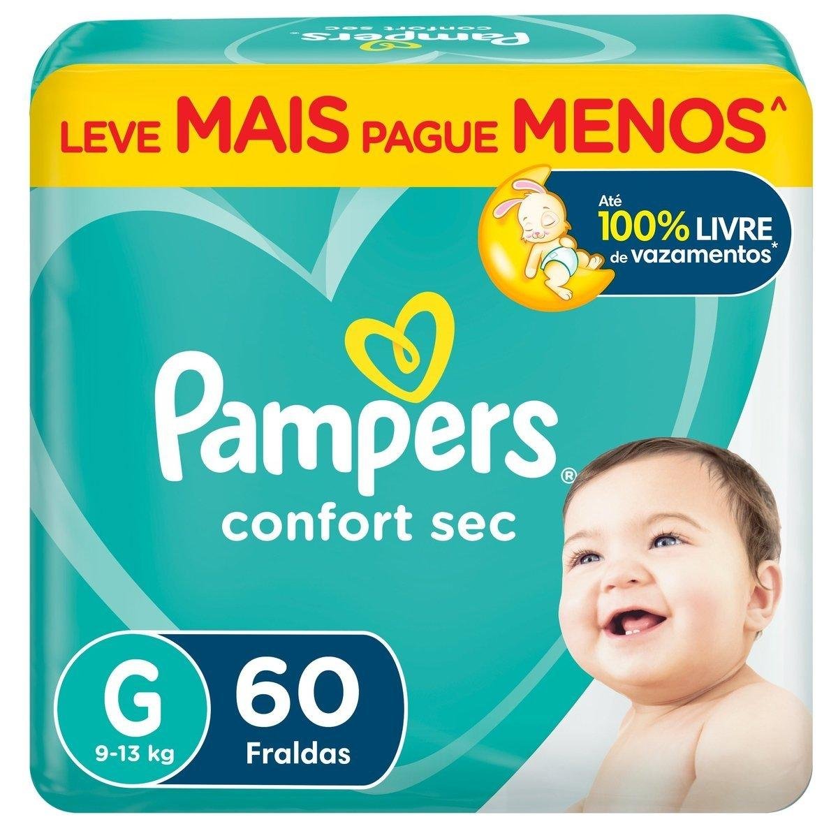 Fralda Descartável Pampers Confort Sec Tamanho G 60 Unidades