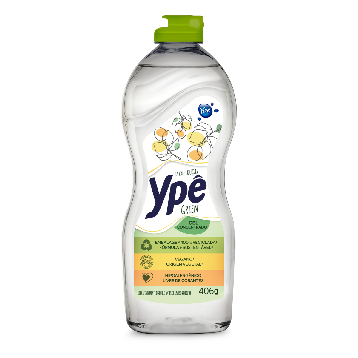 Lava-Louças Gel Concentrado Ypê Green Squeeze 406g