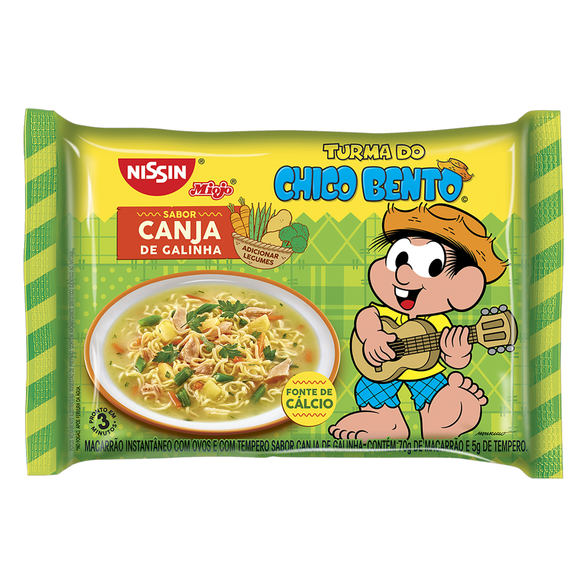 Macarrão Instantâneo Canja de Galinha Turma do Chico Bento Nissin Miojo Pacote 75g