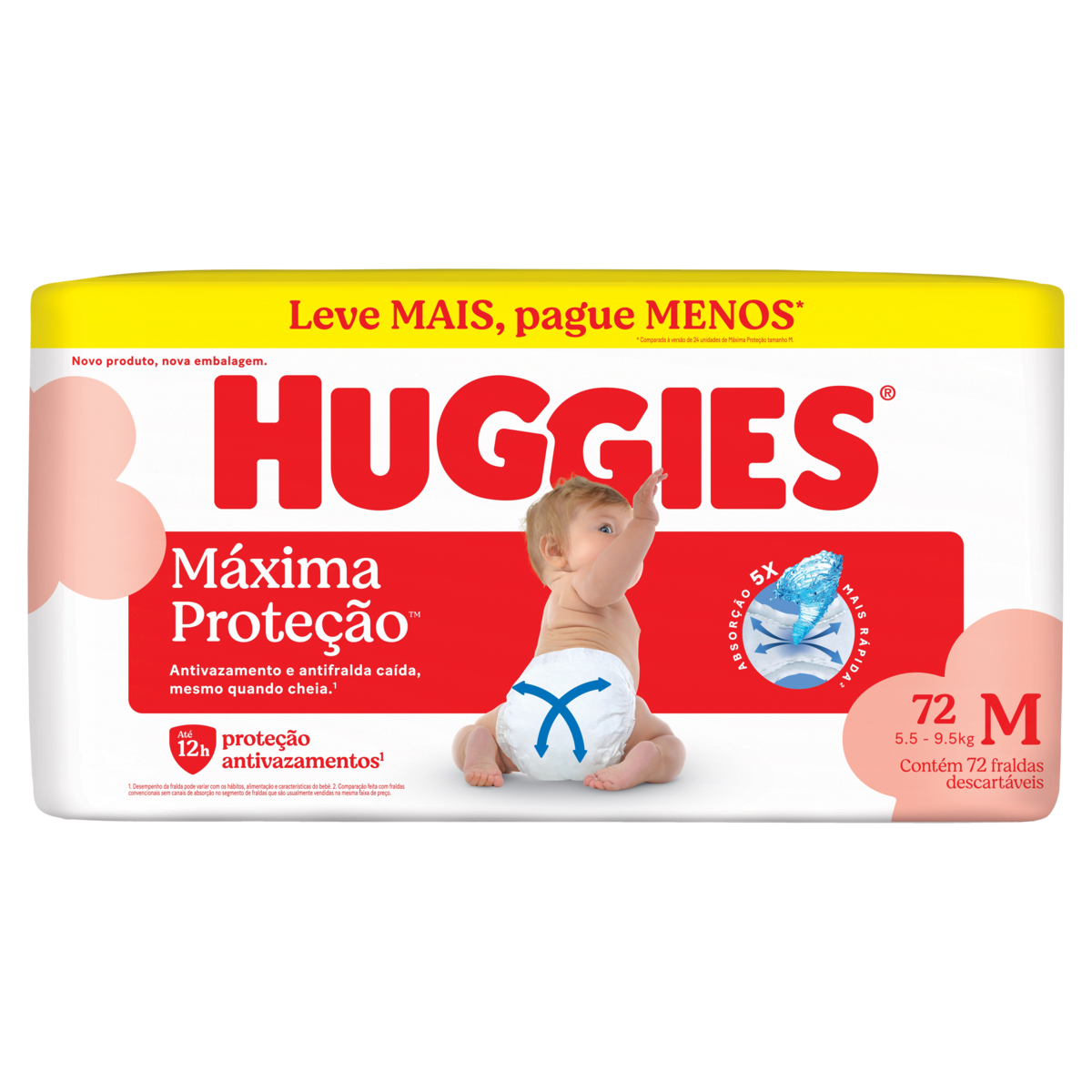 Fralda Huggies Supreme Care M - 72 fraldas