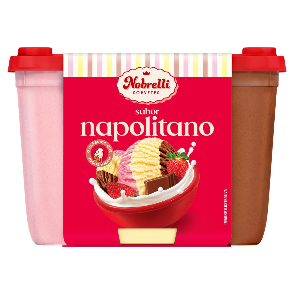 Sorvete Napolitano Nobrelli Pote 1,3l
