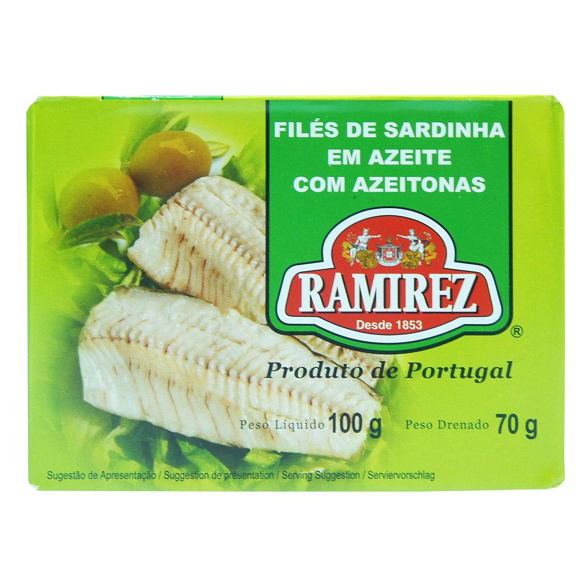 Filé de Sardinha em Azeite com Azeitonas Ramirez Caixa 70g