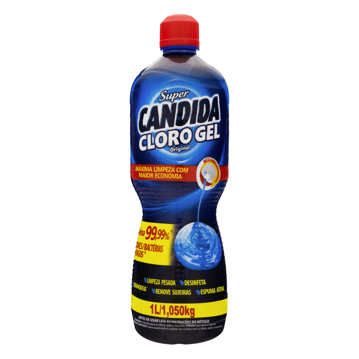 Desinfetante Uso Geral Cloro Gel Original Super Candida Frasco 1l