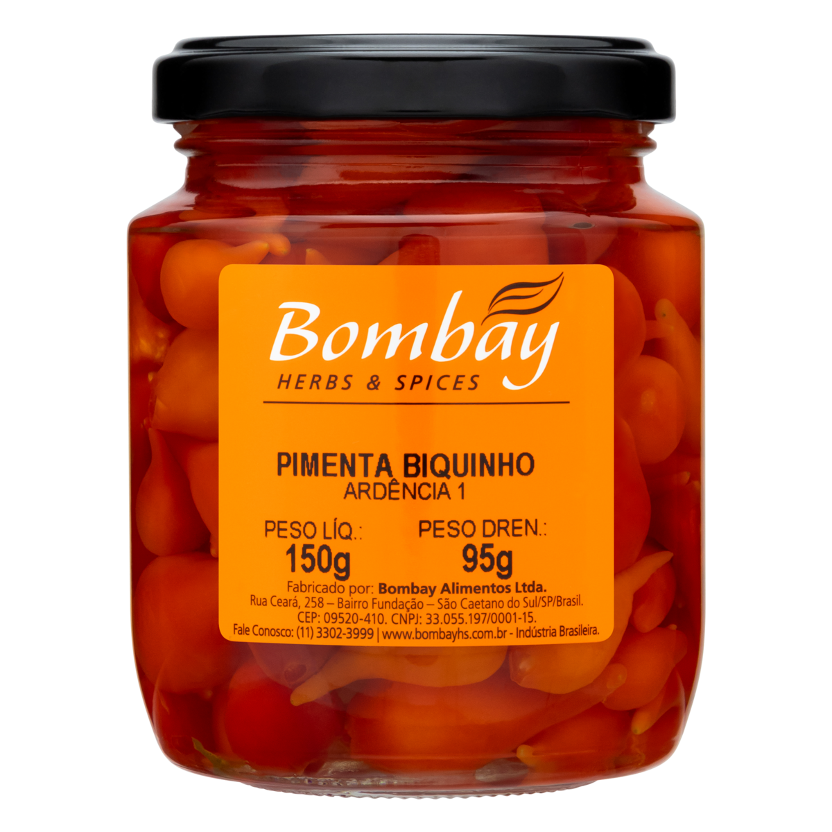 Pimenta-Biquinho em Conserva Bombay Herbs e Spices Vidro 95g