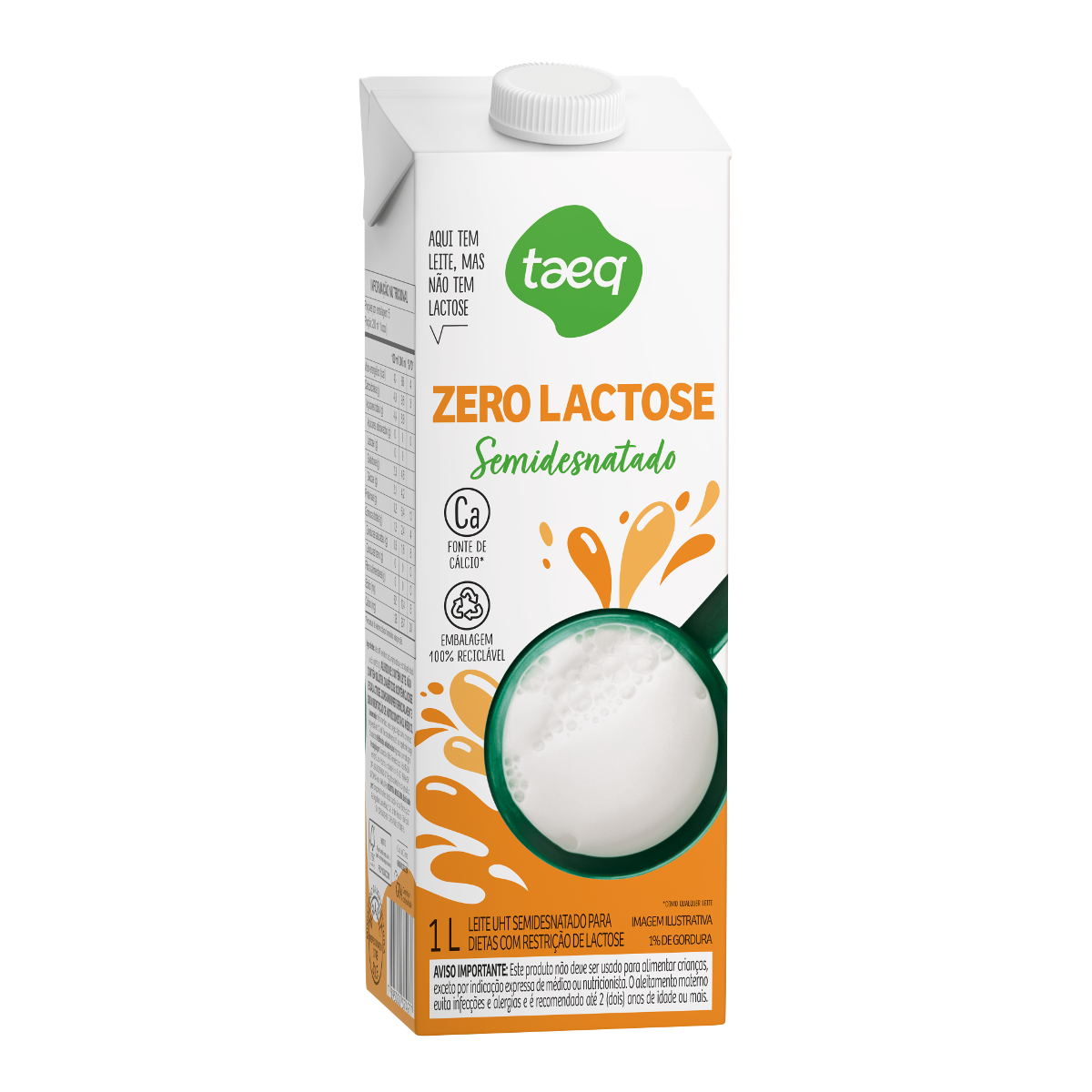 Leite Longa Vida Zero Lactose Semidesnatado TAEQ 1 Litro