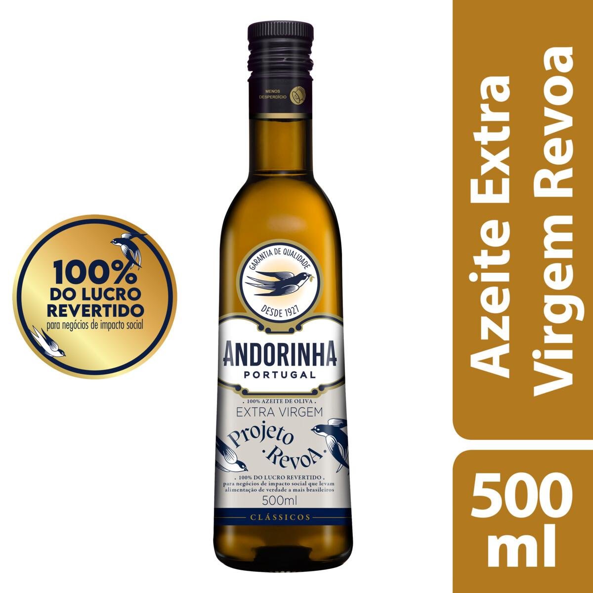 Azeite de Oliva Extra Virgem Português Andorinha Clássicos Projeto Revoa Vidro 500ml