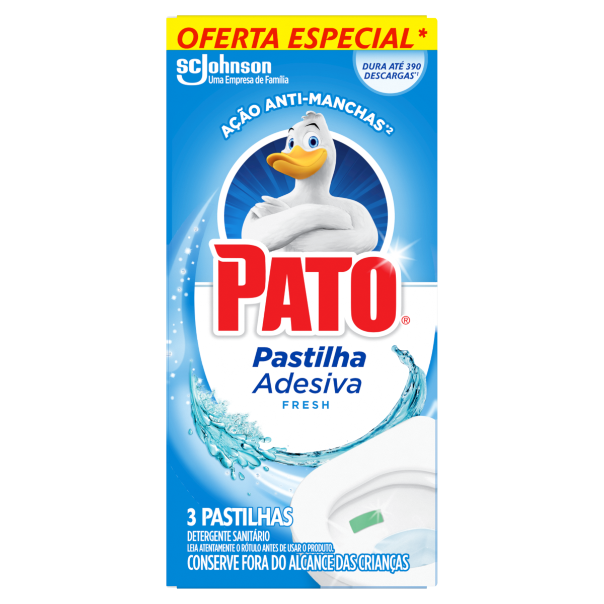 Detergente Sanitário Pastilha Adesiva Fresh Pato 3 Unidades Oferta Especial