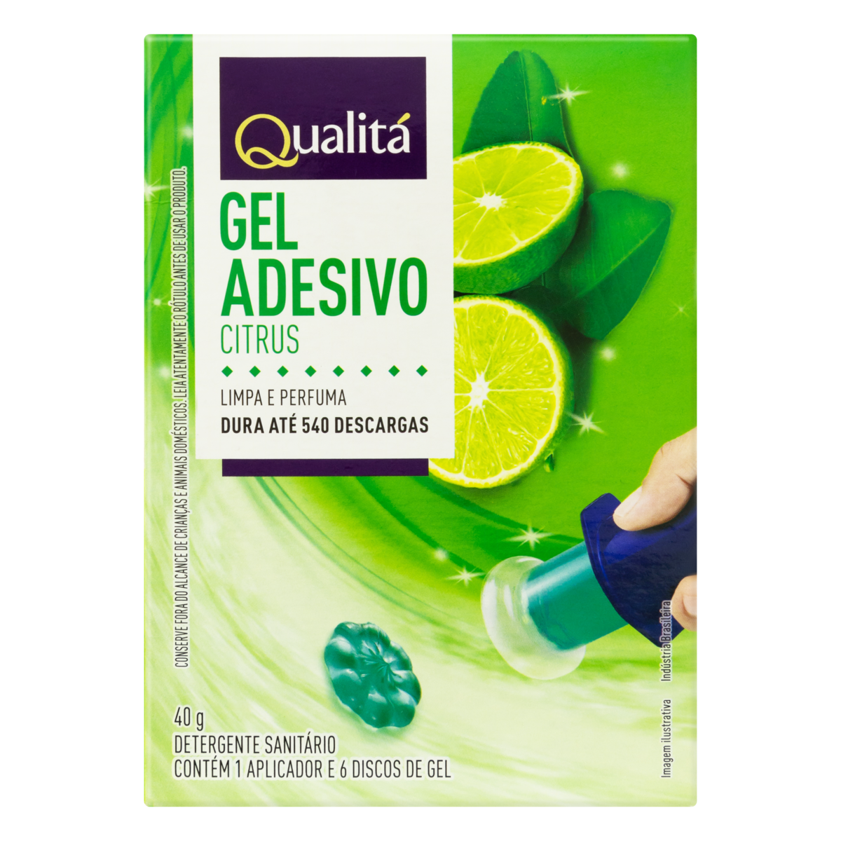 Detergente Sanitário Gel Adesivo com Aplicador Citrus Qualitá 40g