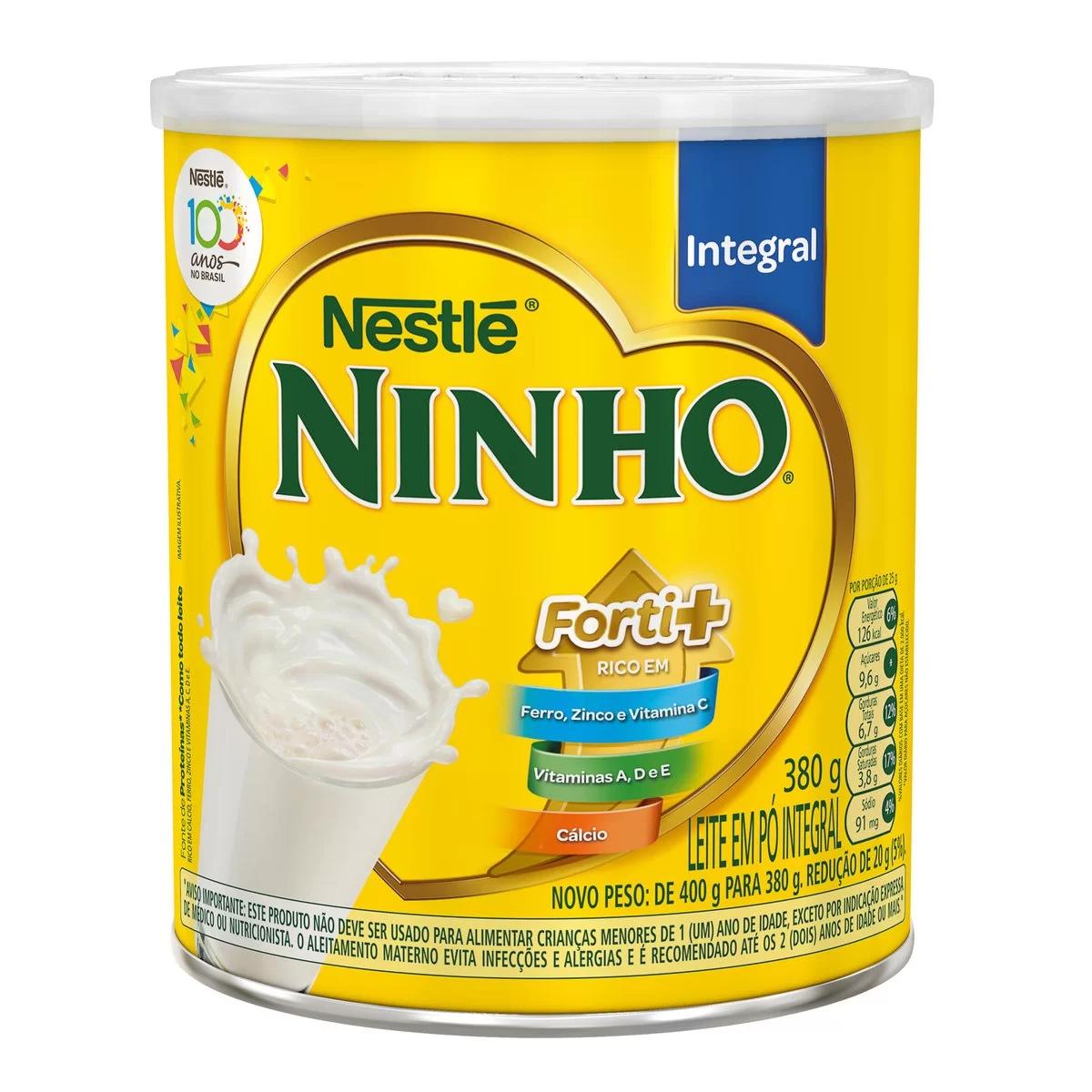 Leite Em Pó Ninho Integral Lata 380g