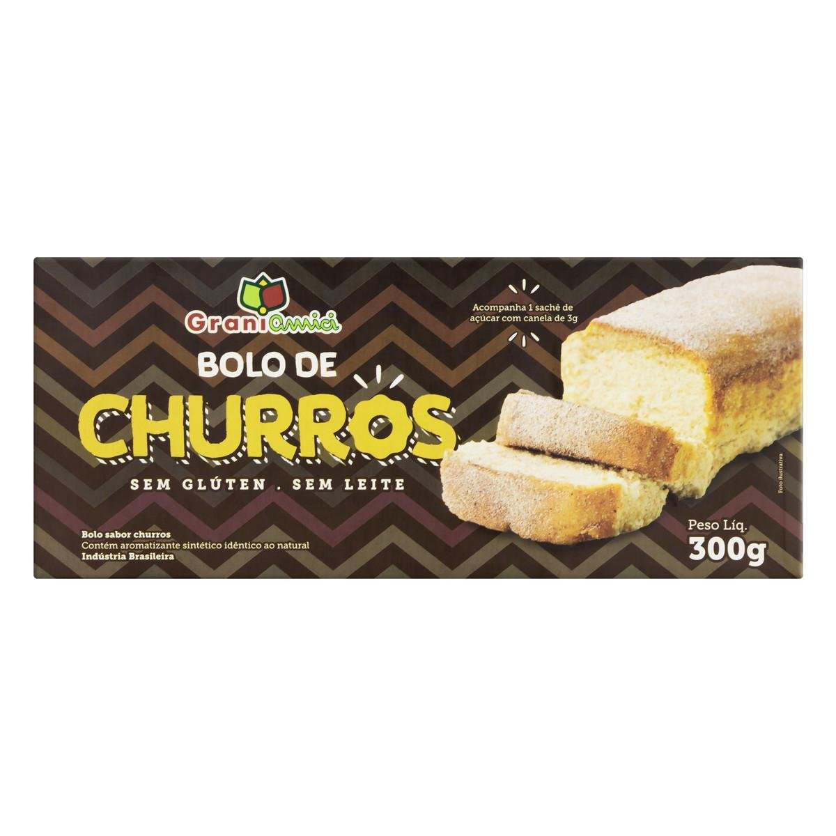 Bolo Churros sem Glúten Grani Amici Caixa 300g