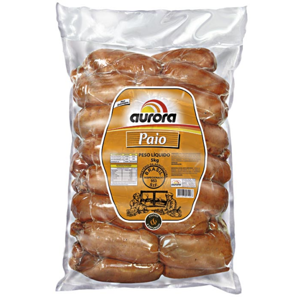 Linguiça de Paio Defumada Bandeja Aurora 300g