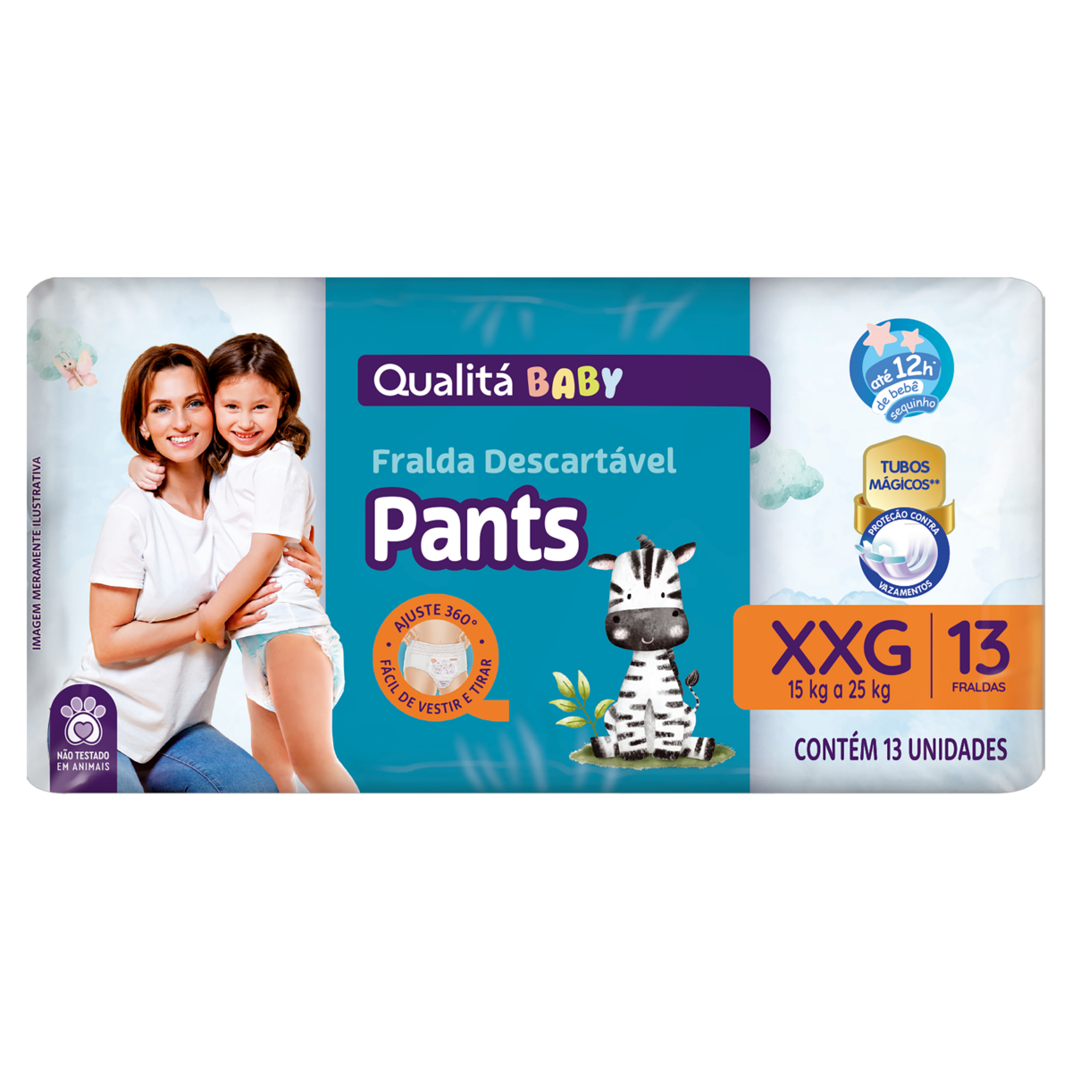 Fralda Descartável Pants Qualitá Baby XXG Pacote 13 Unidades
