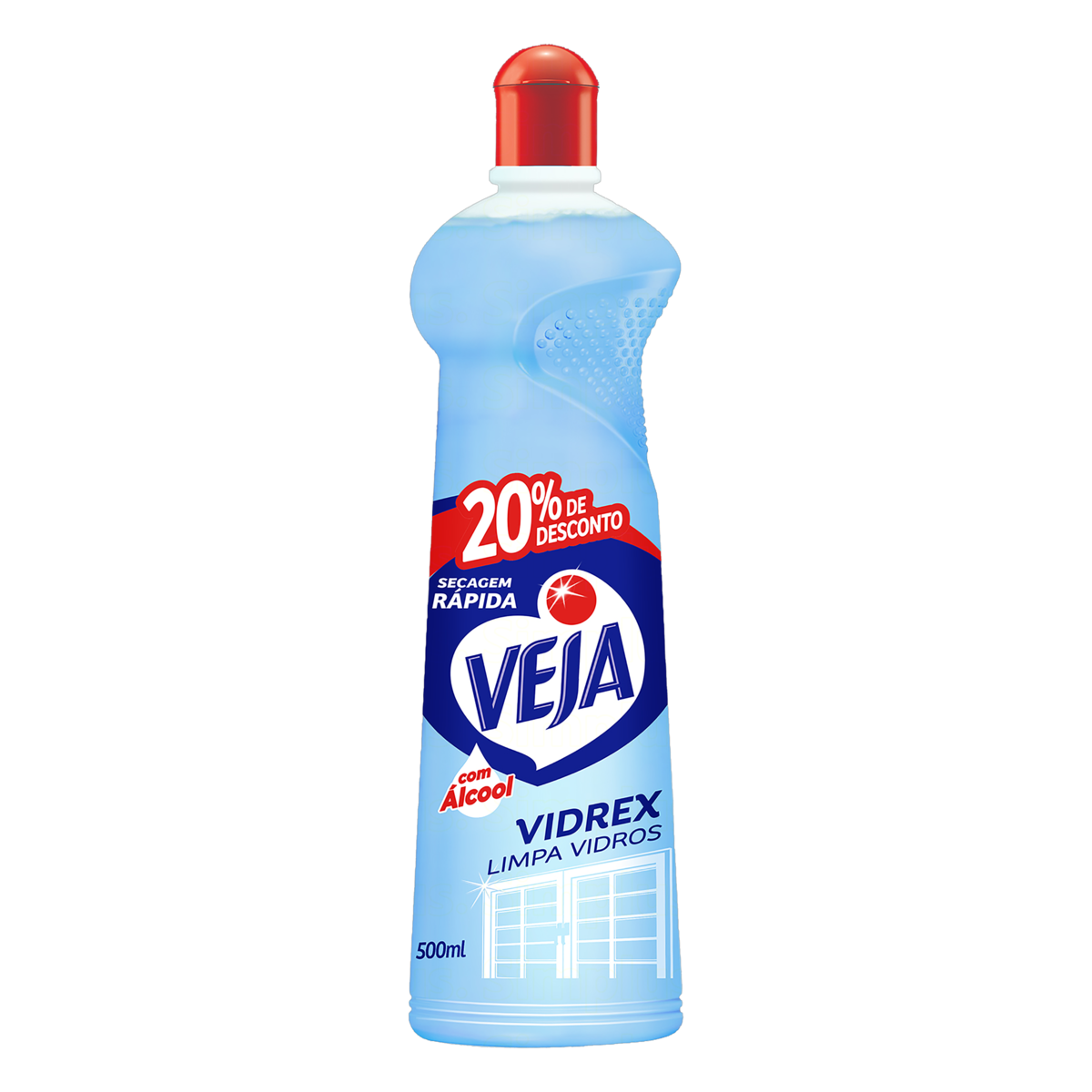 Limpa-Vidro Líquido Tradicional Veja Vidrex Squeeze 500ml Grátis 20% de Desconto