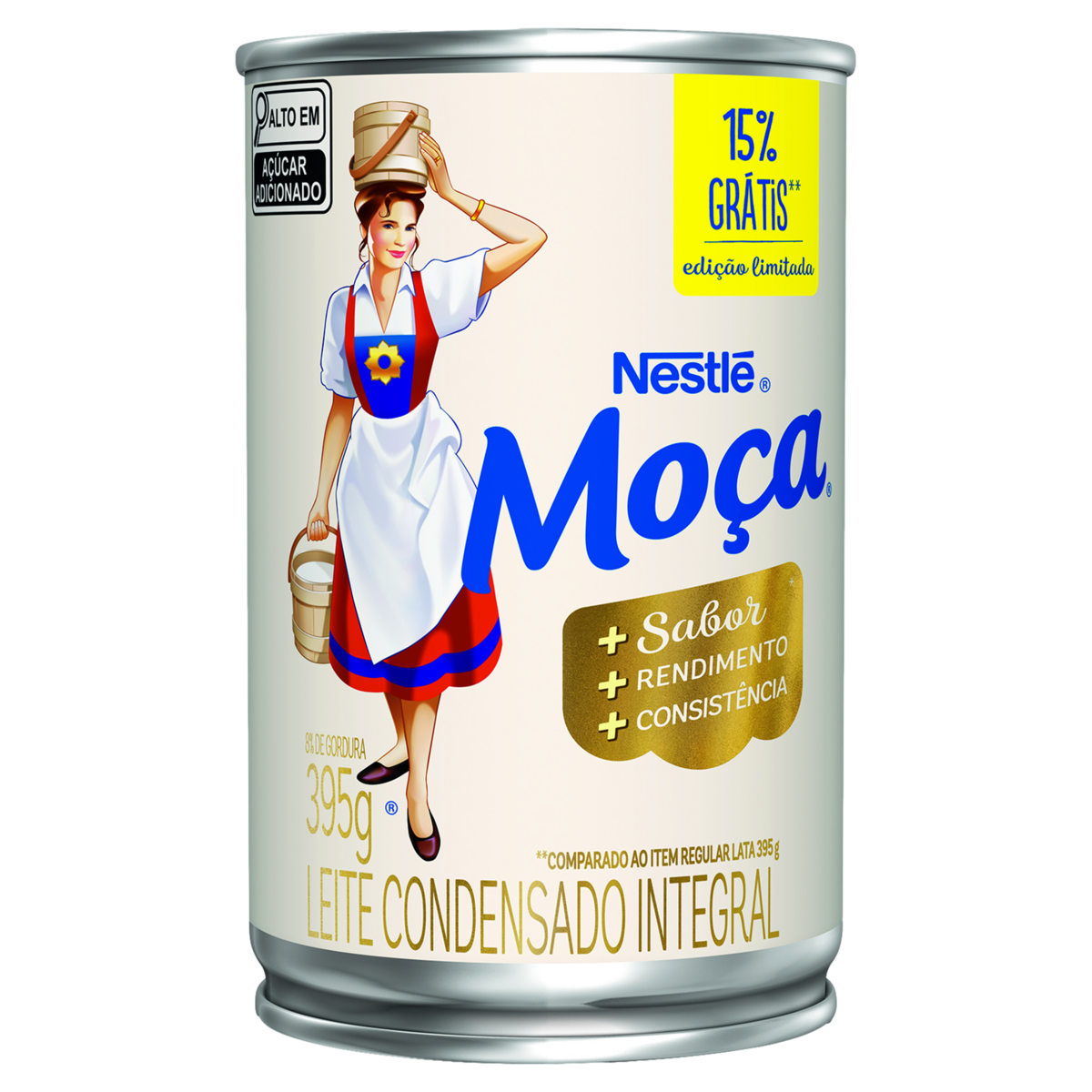 Leite Condensado Integral Moça Lata 395g