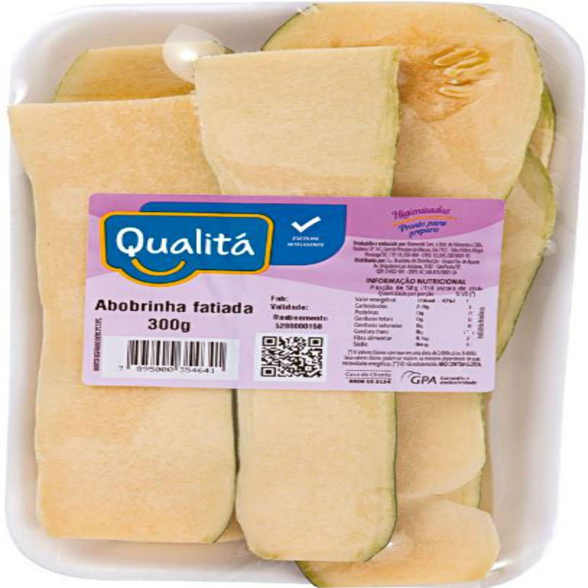 Abobrinha Fatiada QUALITÁ Bandeja 300g