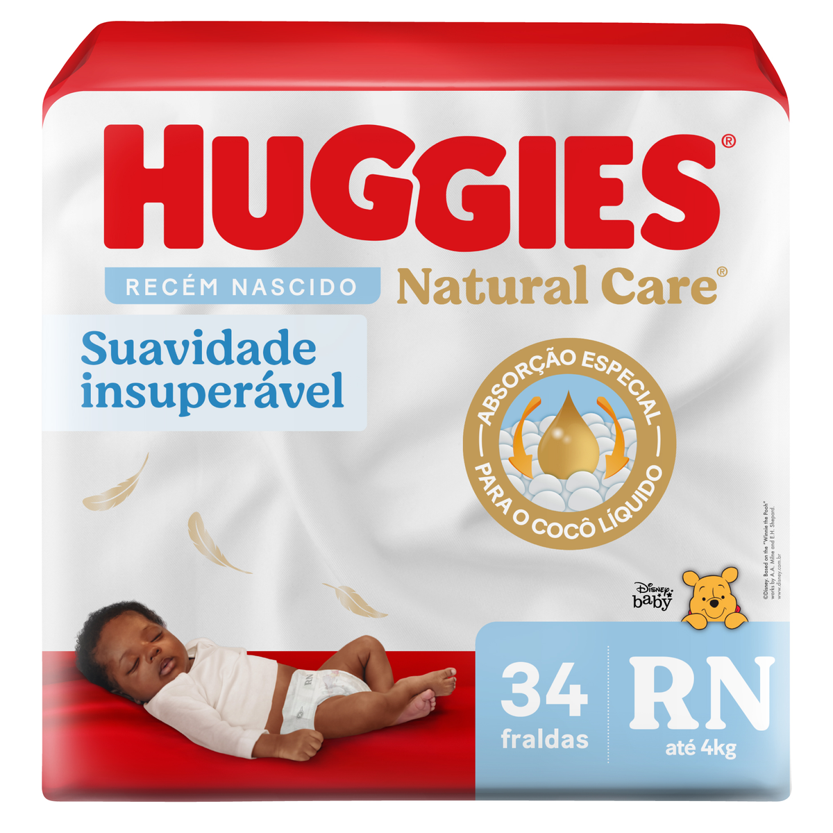 Fralda Huggies Natural Care RN - 34 Fraldas