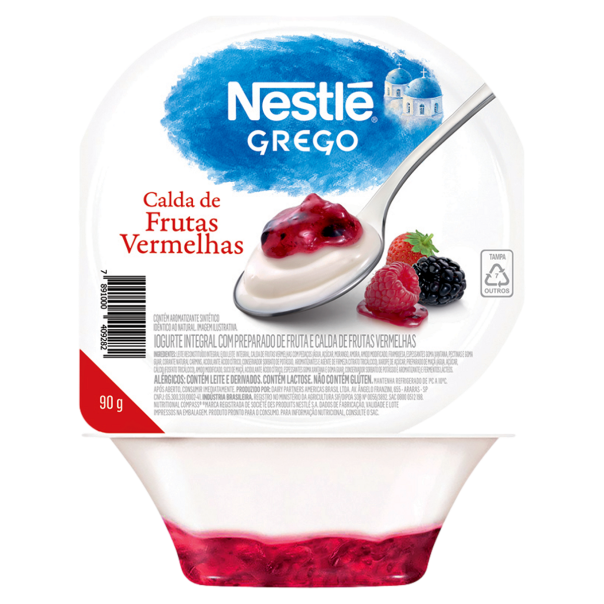Iogurte Integral Grego Calda Frutas Vermelhas Nestlé Pote 90g