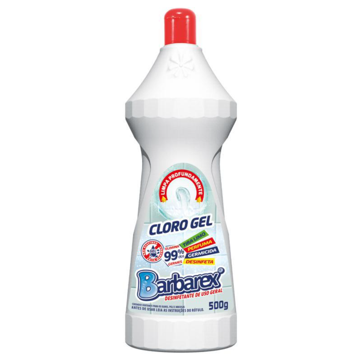 Cloro Gel Sem Fragrância Azul Barbarex 500 GR Garrafa 1