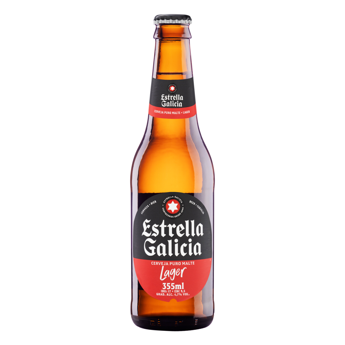 Cerveja Lager Puro Malte Estrella Galicia Garrafa 355ml
