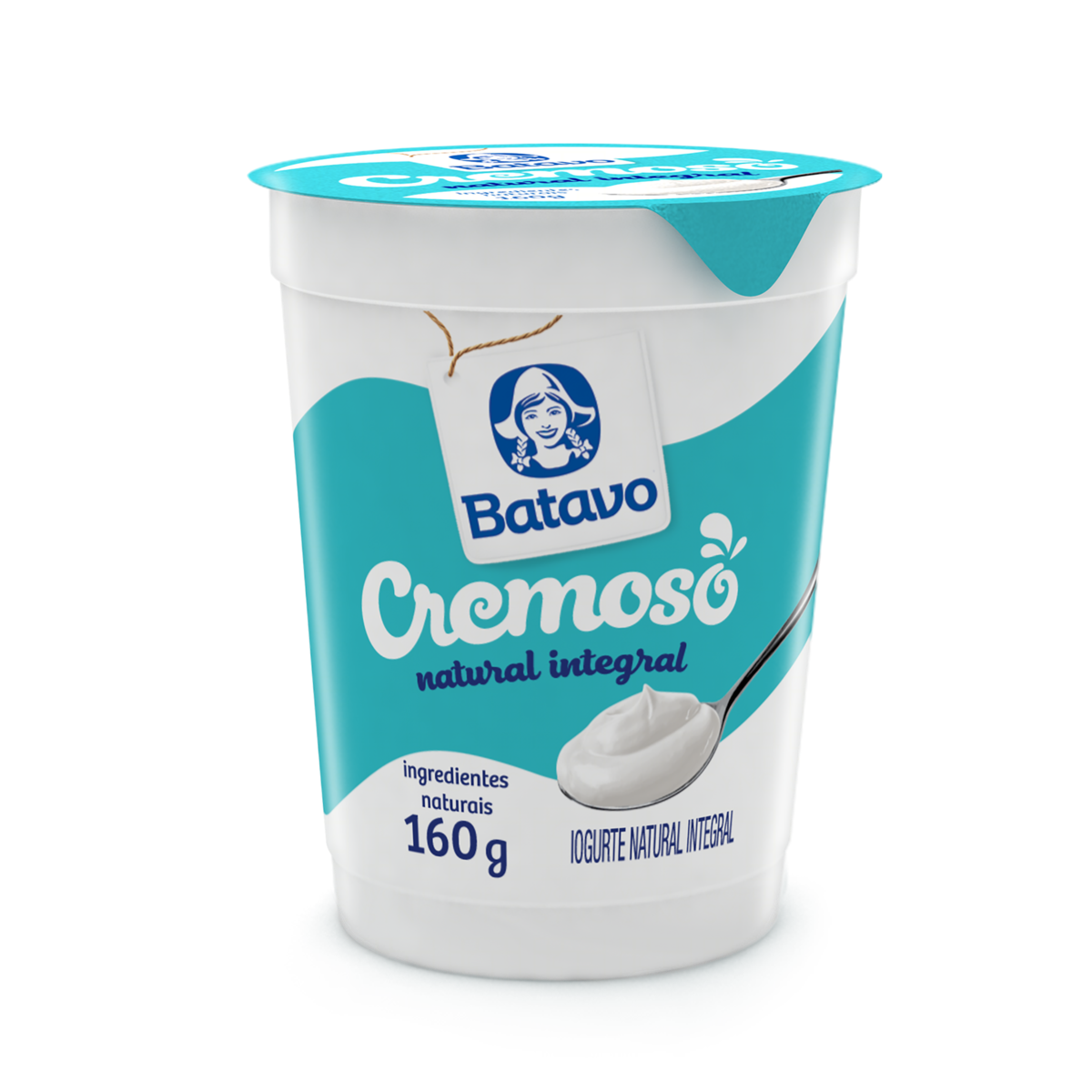 Iogurte Integral Cremoso Natural Batavo Copo 160g