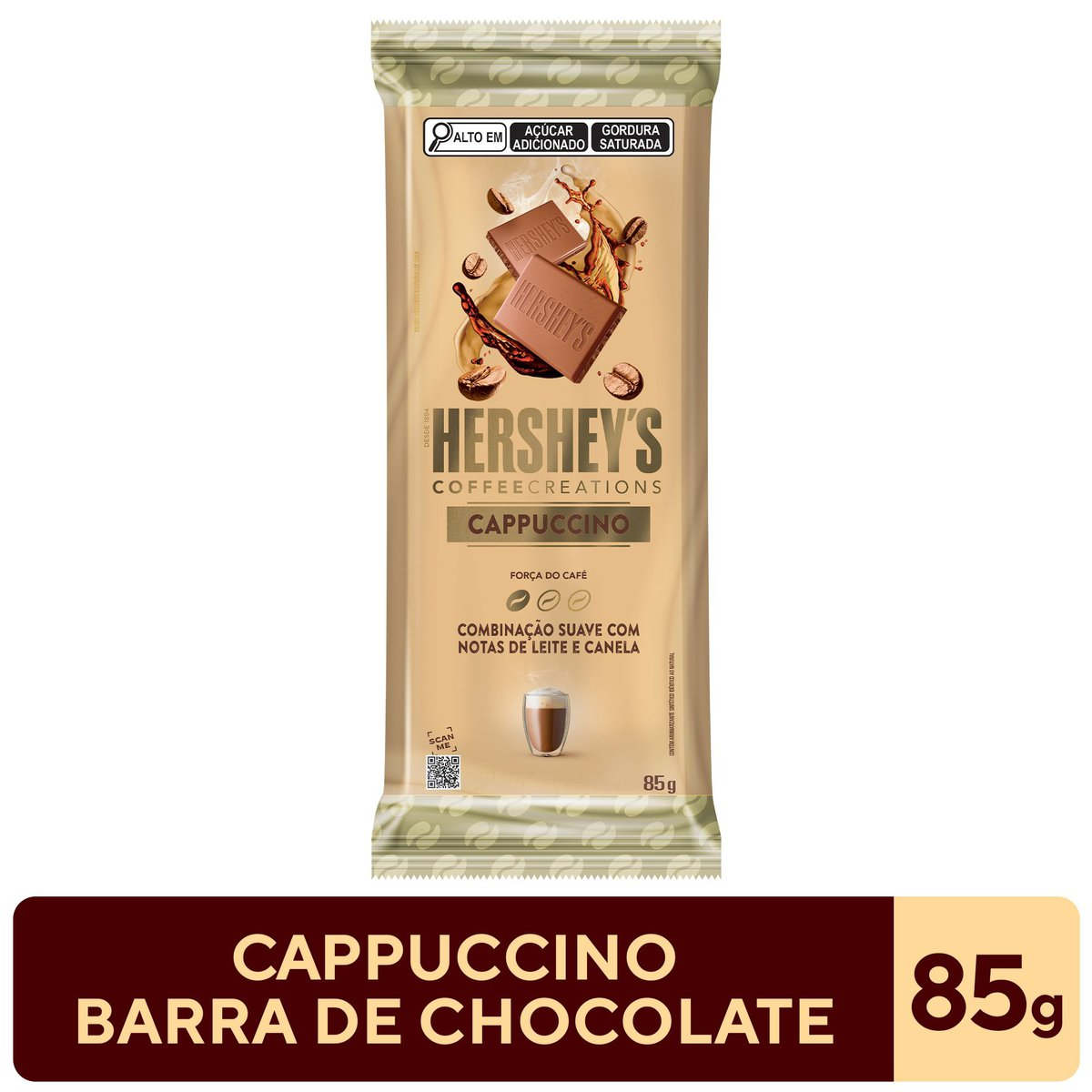 Chocolate com Pedaços de Café Cappuccino Hersheys Coffee Creations Pacote 85g
