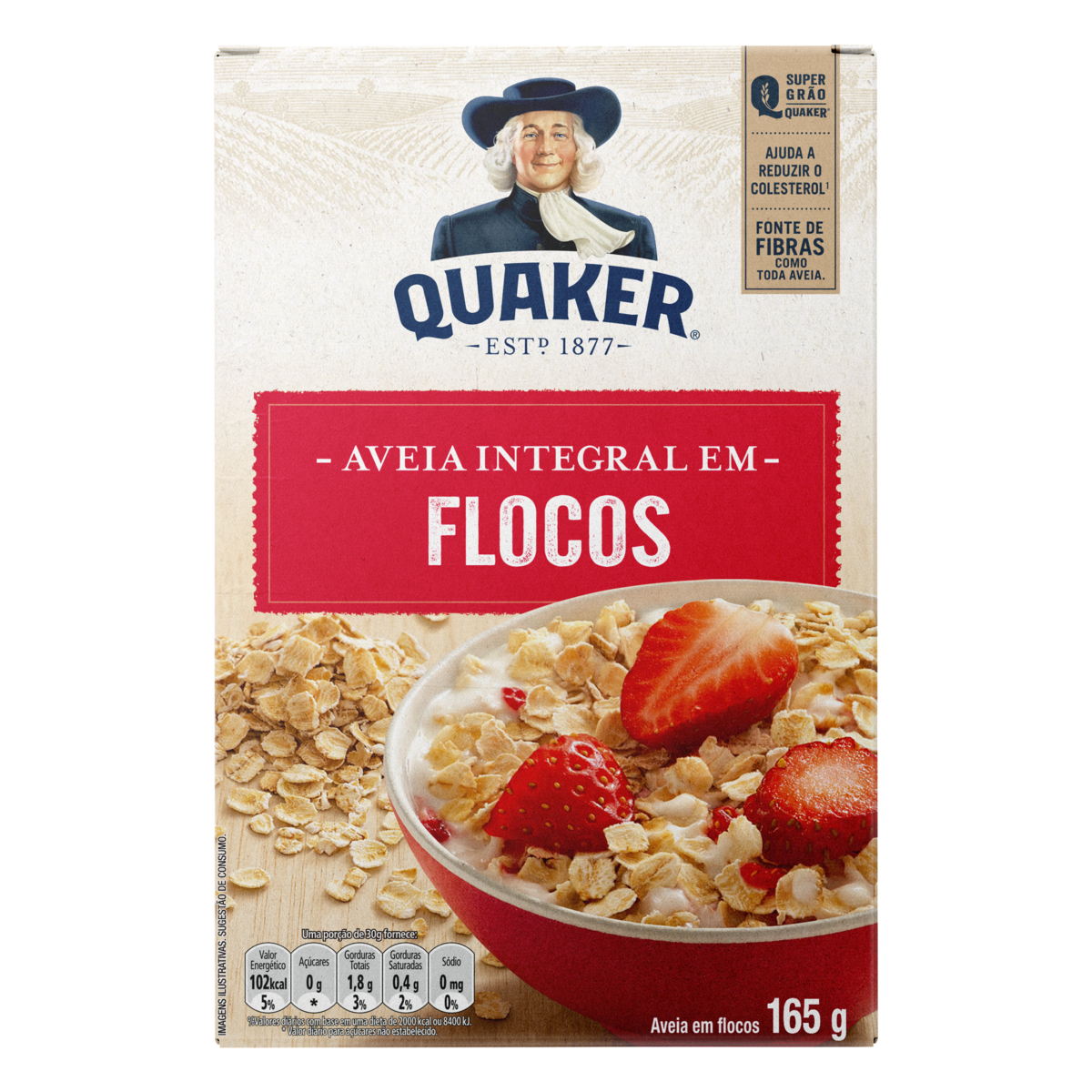 Aveia Em Flocos Regulares Quaker Caixa 165G