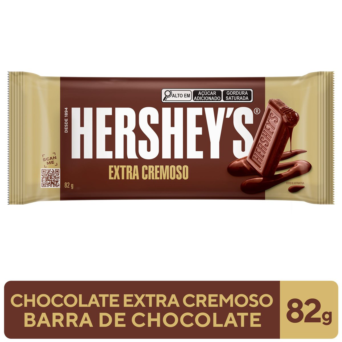 Chocolate ao Leite Extracremoso Hershey's Pacote 82g