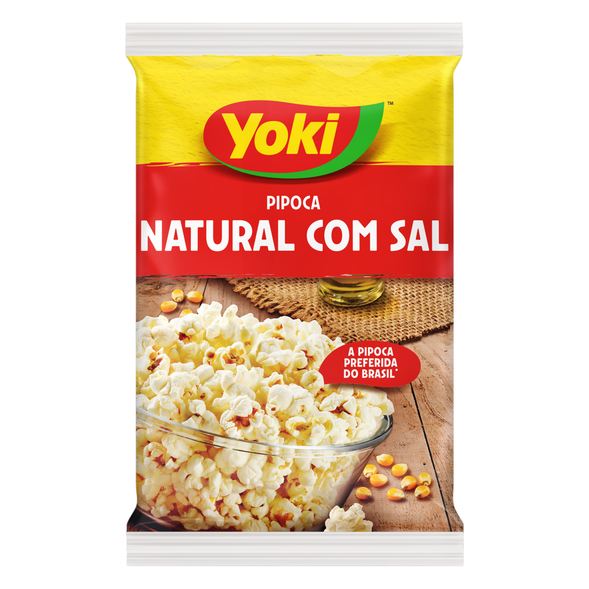 Pipoca para Microondas Sabor Natural com Sal YOKI Mini Bag 50g