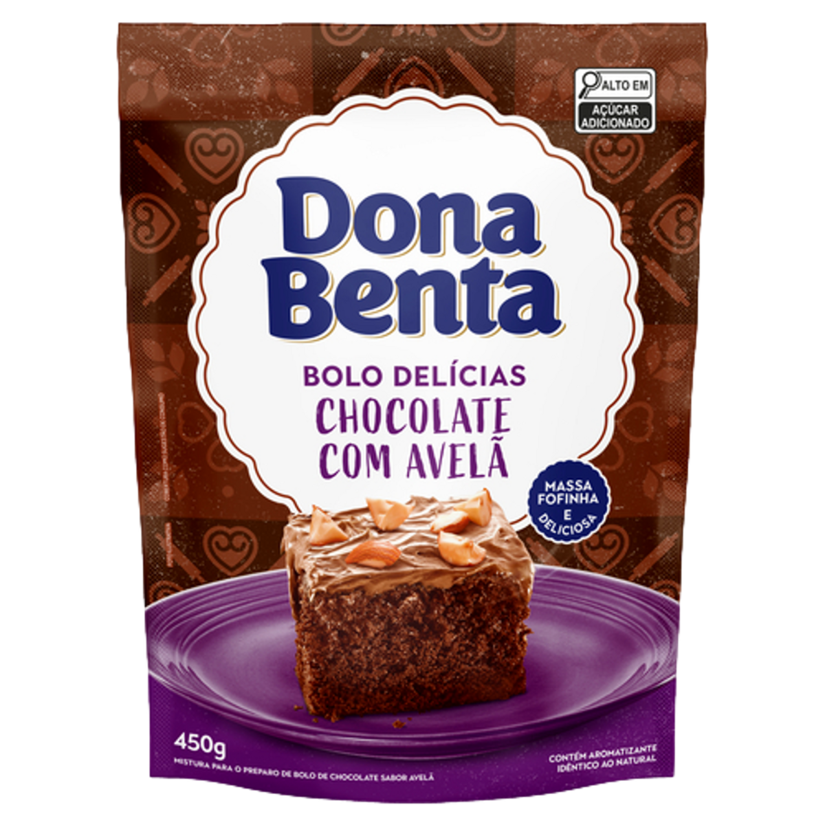 Mistura para Bolo de Chocolate com Avelã Dona Benta Pacote 450g