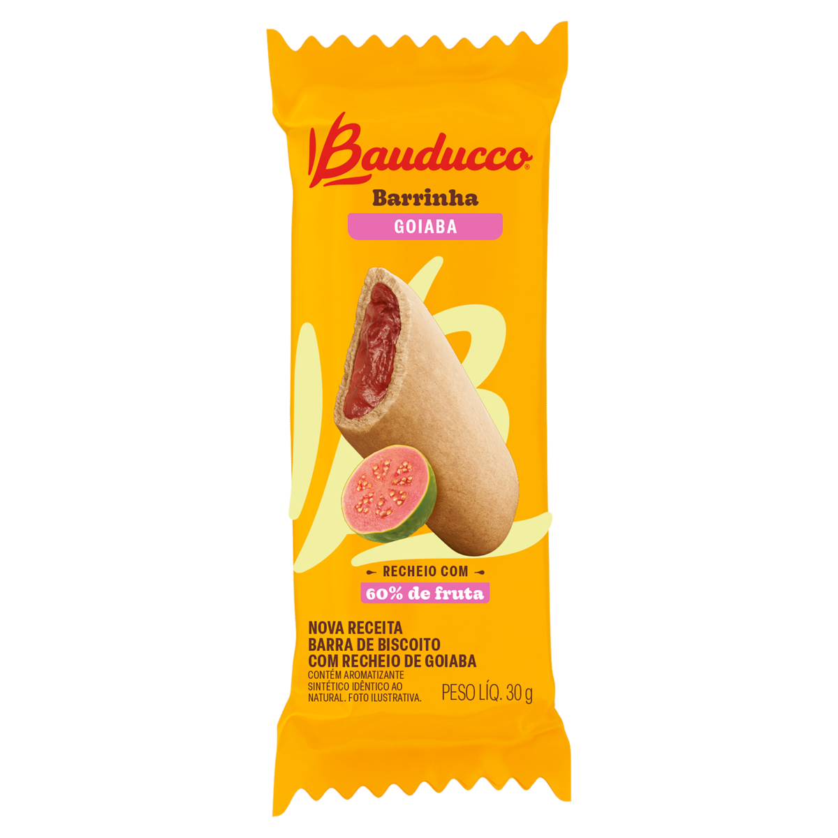 Biscoito Recheio Goiaba Bauducco Barrinha Pacote 30g