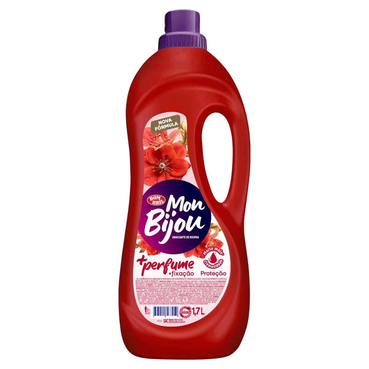 Amaciante de Roupa +Proteção Mon Bijou Frasco 1,7l