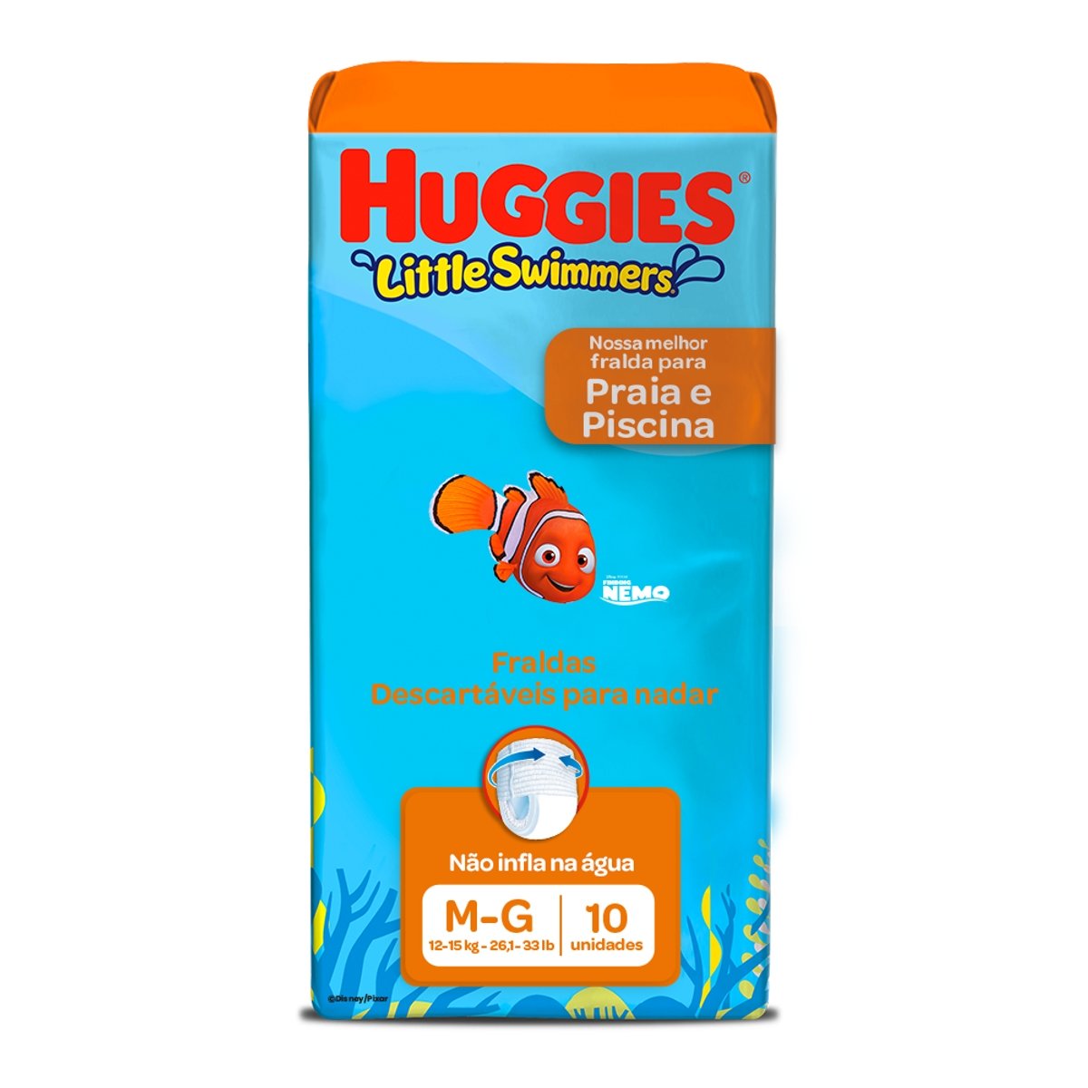 Fralda Descartável Infantil Praia & Piscina Huggies Little Swimmers M-G Pacote 10 Unidades