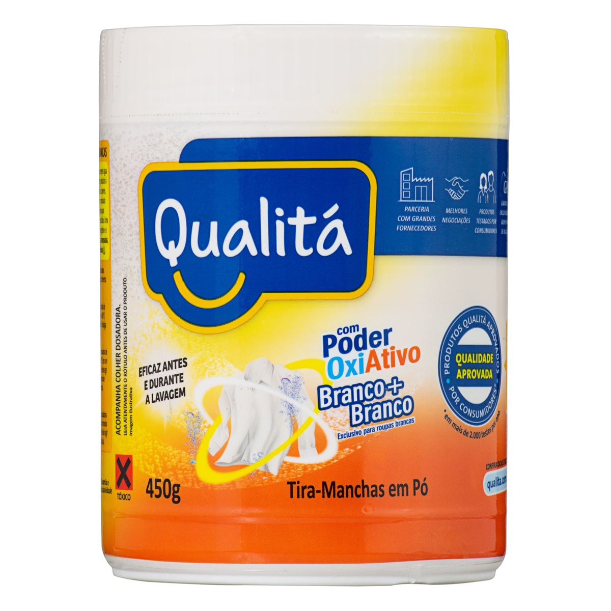 Tira-Manchas Pó Roupas Brancas Qualitá Pote 450g