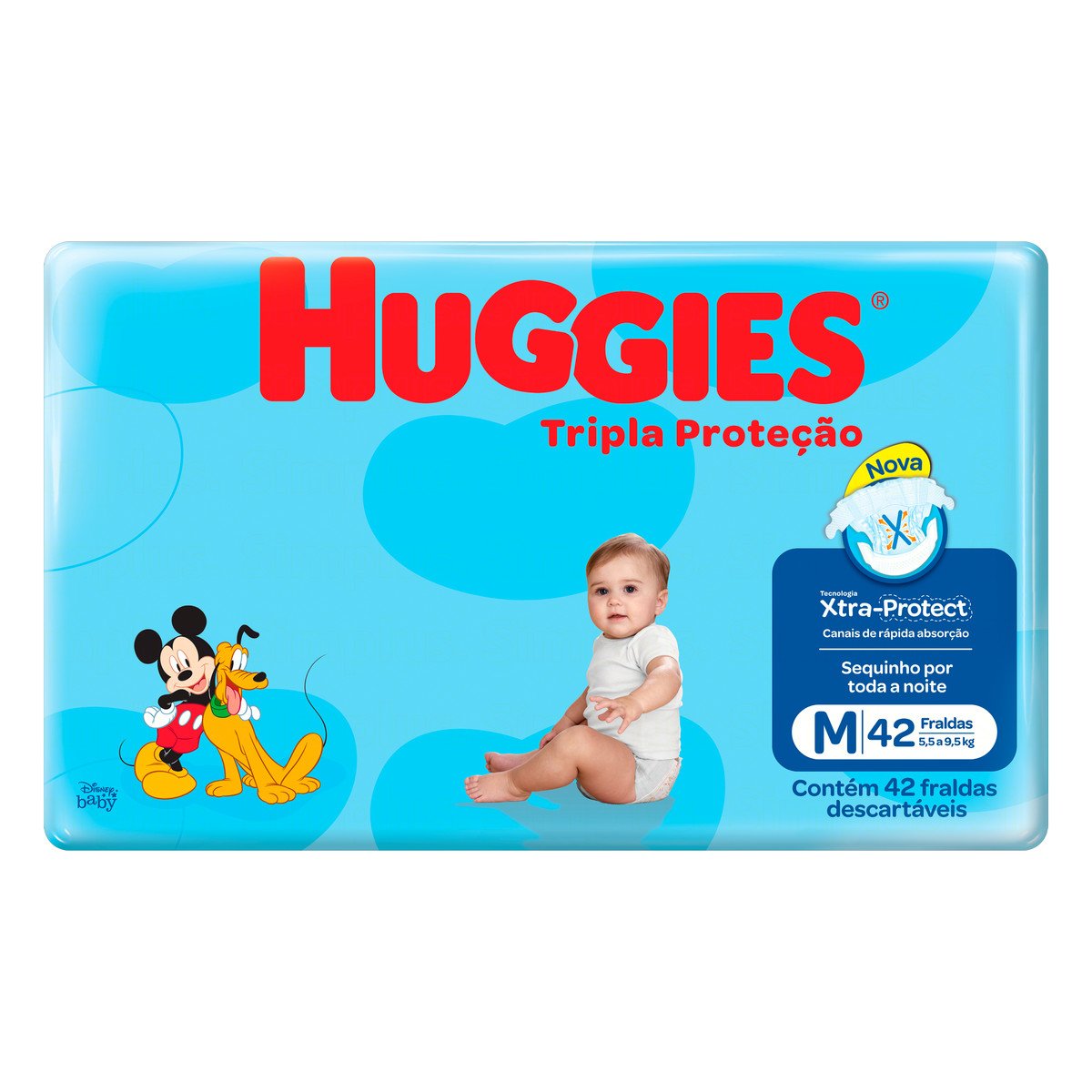 Fralda Descartável Infantil Huggies Tripla Proteção M Pacote 42 Unidades