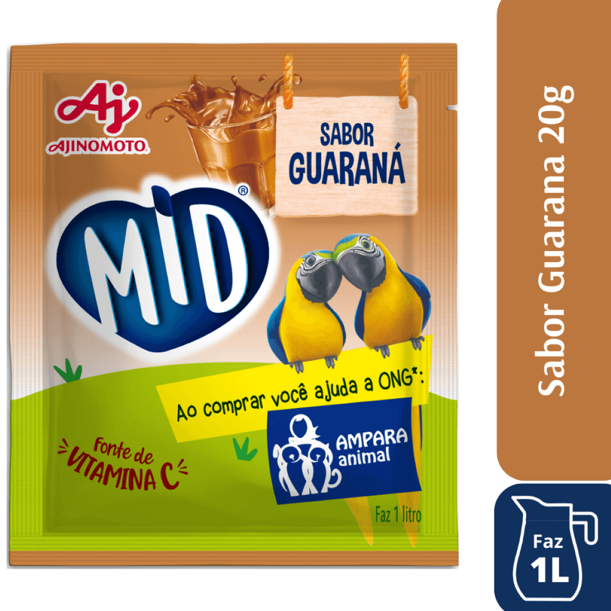 Refresco em Pó Guaraná Mid Pacote 20g