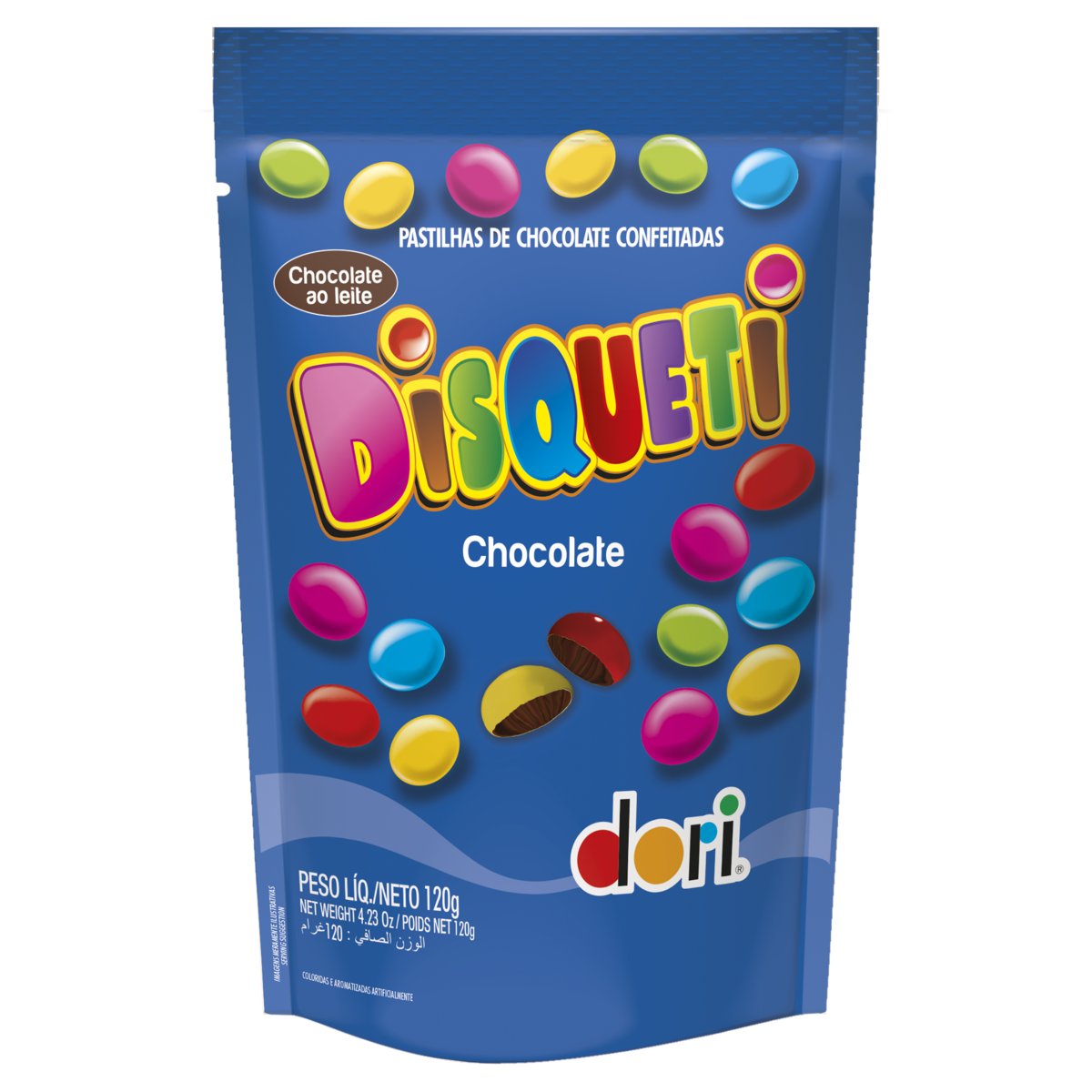 Pastilha de Chocolate ao Leite Dori Disqueti Sachê 120g