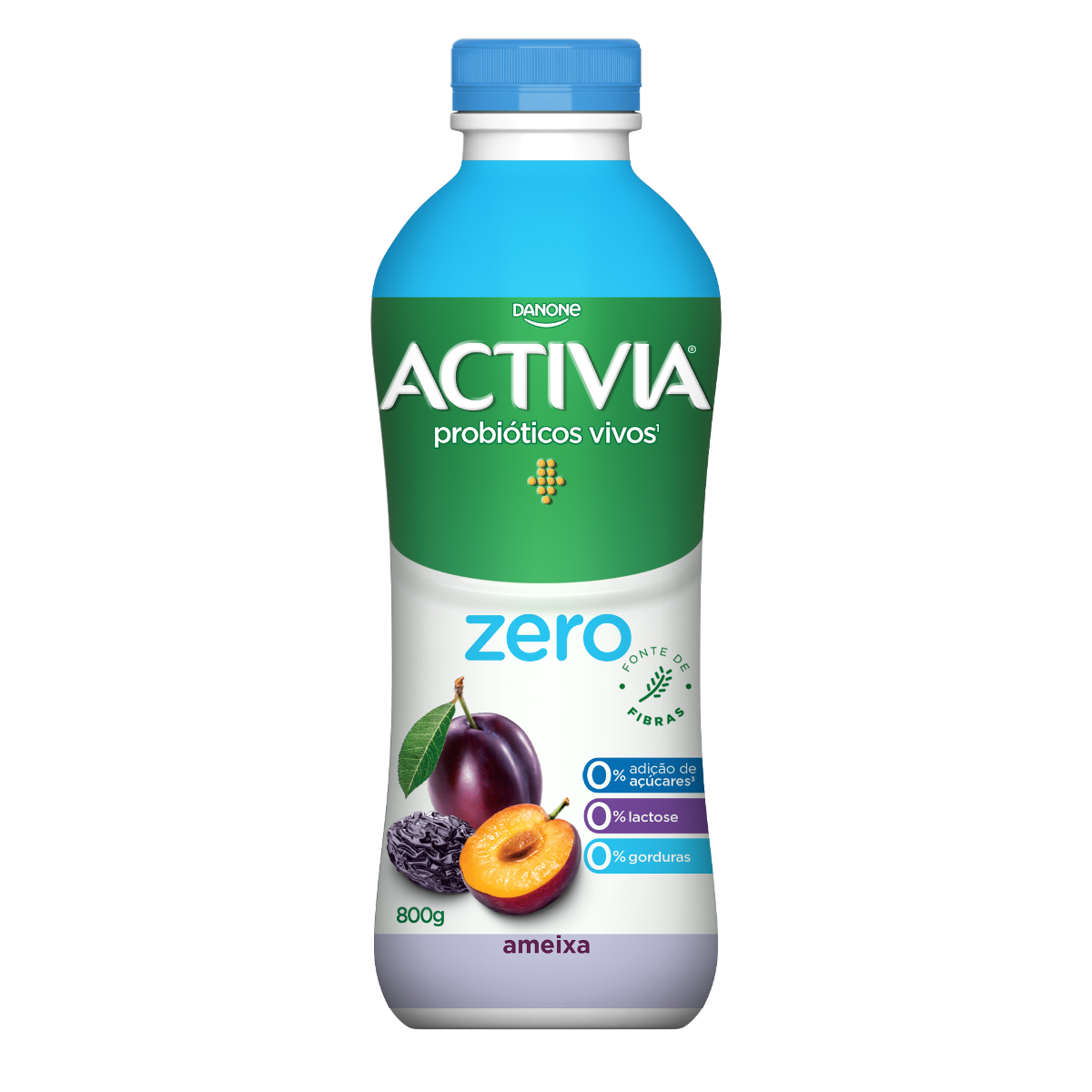 Leite Fermentado Desnatado Ameixa Zero Lactose Activia Zero Garrafa 800g