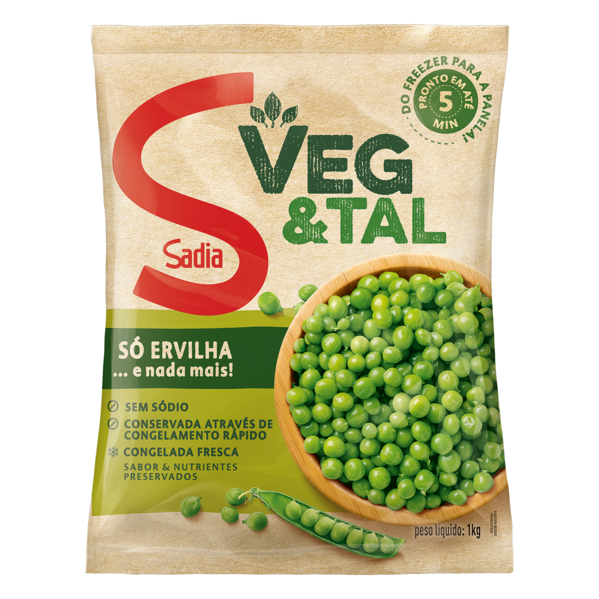 Ervilha Congelada Fresca Sadia Veg&Tal Pacote 1,05kg