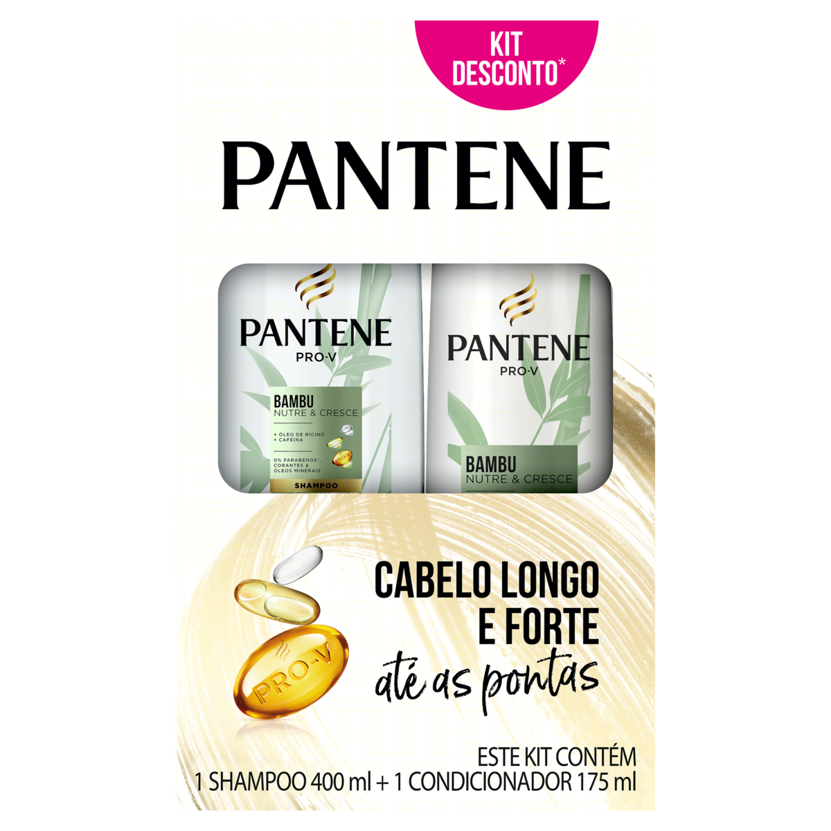 Kit Shampoo 400ml + Condicionador 175ml Pantene Bambu Nutre & Cresce
