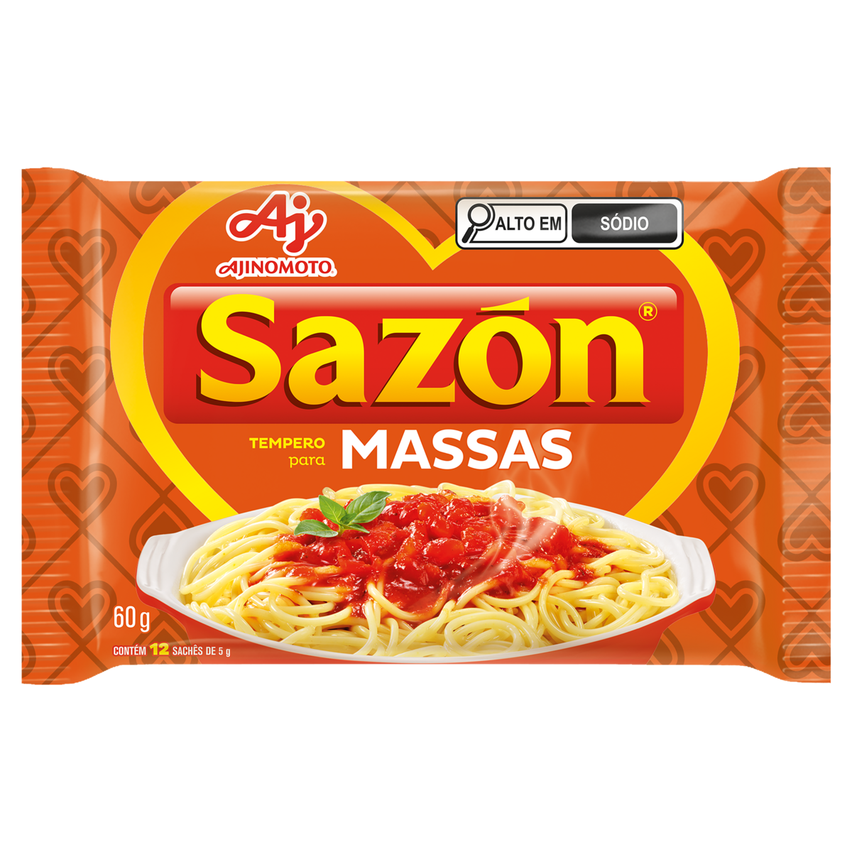 Tempero Pó para Massas Sazón Pacote 60g 12 Unidades