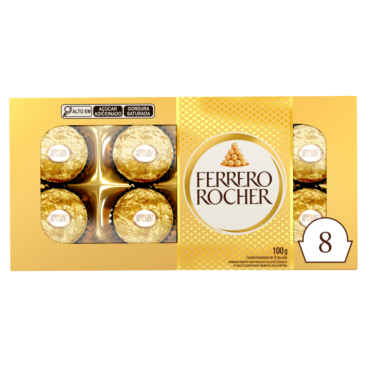 Bombom Ferrero Rocher Caixa 100g 8 Unidades