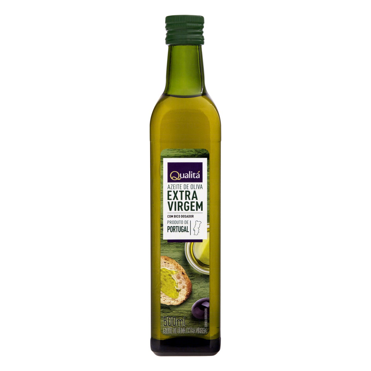 Azeite de Oliva Extra Virgem Português com Bico Dosador Qualitá Vidro 500ml