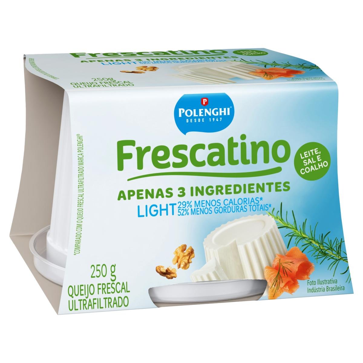 Queijo Frescal Ultrafiltrado Light Polenghi Frescatino Pote 250g