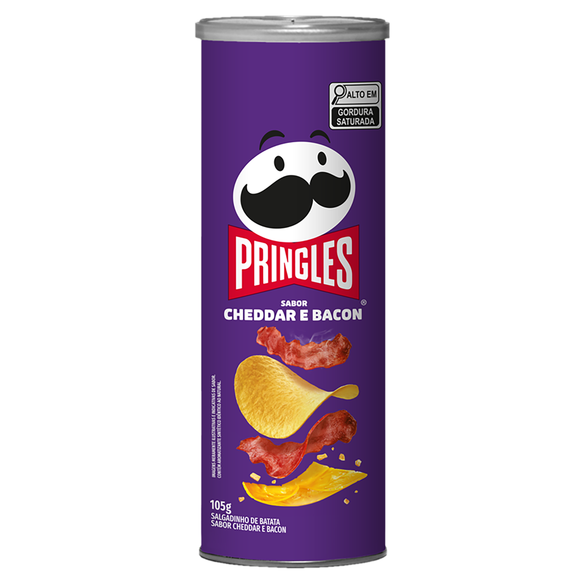Salgadinho de Batata Cheddar e Bacon Pringles Tubo 105g