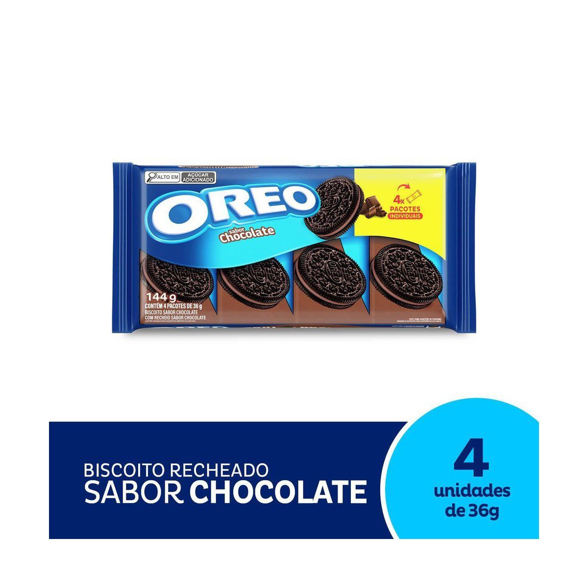 Biscoito Recheado Oreo Chocolate Multipack 144g