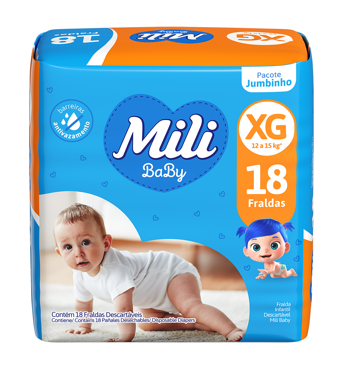 Fralda Mili Baby JUMBINHO XG 9X18