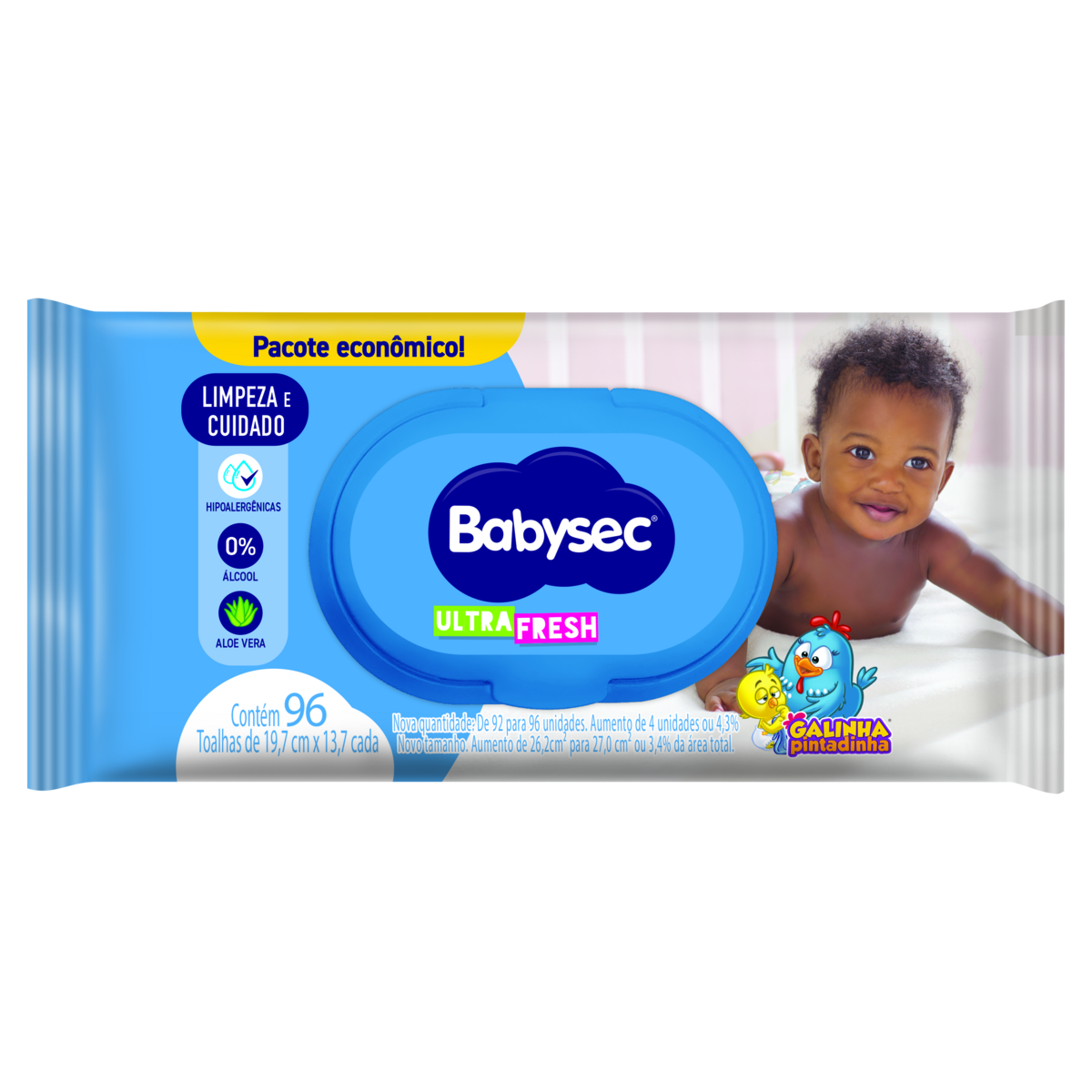 Toalha Umedecida Babysec Ultrafresh com 92 Unidades