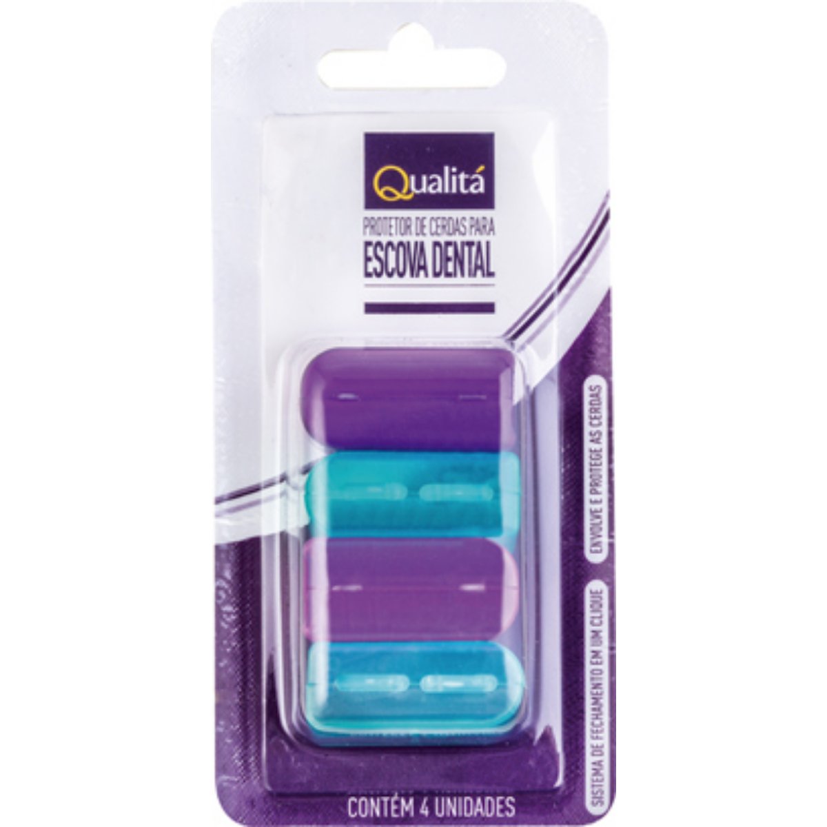 Capa Protetora de Cerdas para Escova Dental Qualitá Blister 4 Unidades