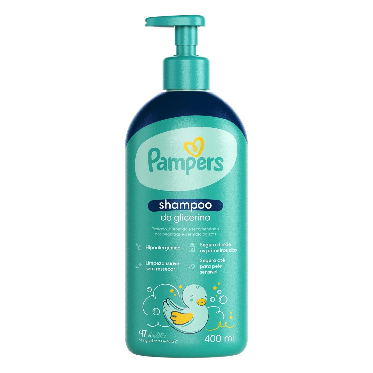 Shampoo Infantil de Glicerina Pampers Frasco 400ml