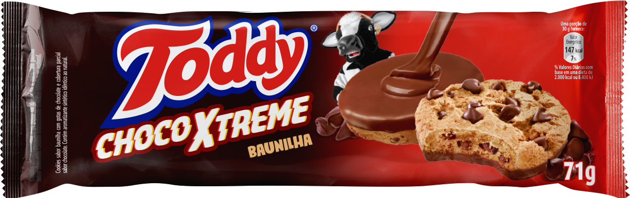 Biscoito Cookie Baunilha com Gotas de Chocolate Toddy ChocoXtreme Pacote 71g